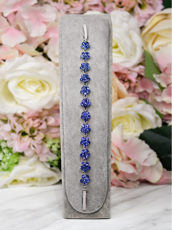 Small Daisy Crystal Bracelet - Royal Blue